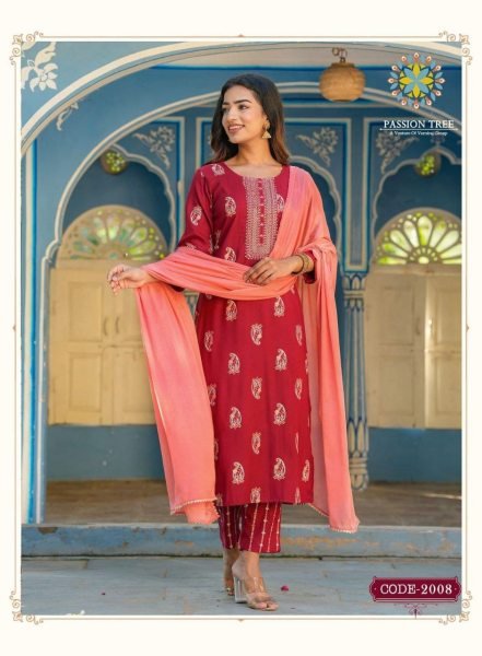 Heavy Reyon Kurta Pant And Dupatta  3 Piece Kurti Set