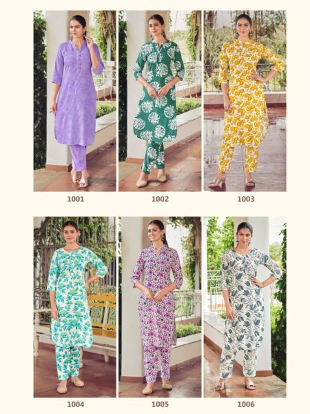 Heavy Reyon Print Full Co ord Set Collection  Full Set Kurti