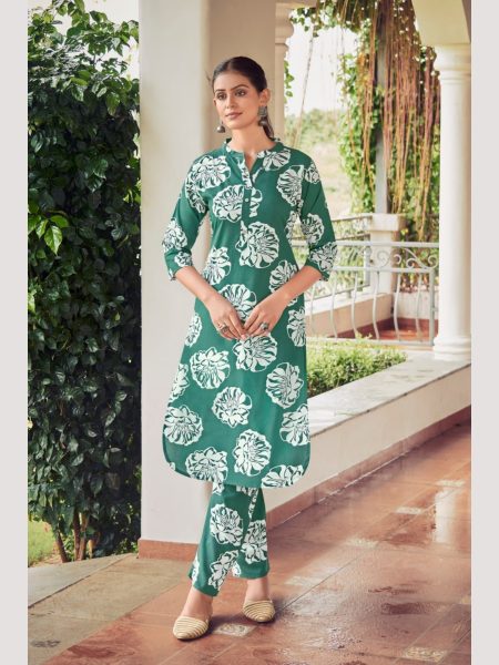 Heavy Reyon Print Full Co ord Set Collection  Full Set Kurti