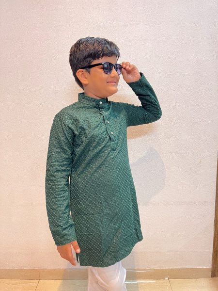 Heavy Reyon With Lucknowi and Sequence Work Boys Kurta Pajama Boys Wear