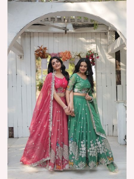Heavy Sequence And Thread Embroidered work Lehenga Choli  Designer Lehenga Choli