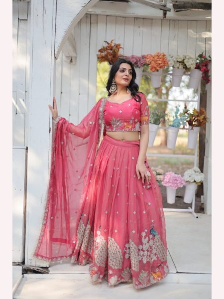 Heavy Sequence And Thread Embroidered work Lehenga Choli  Designer Lehenga Choli