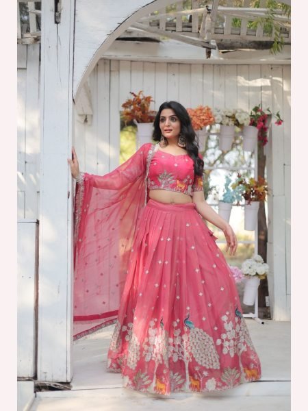 Heavy Sequence And Thread Embroidered work Lehenga Choli  Designer Lehenga Choli