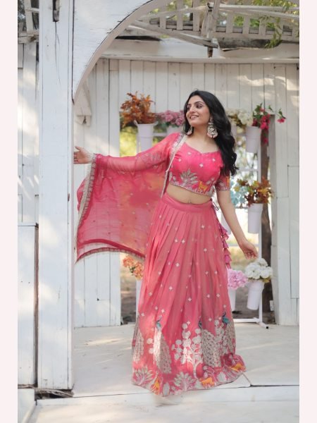 Heavy Sequence And Thread Embroidered work Lehenga Choli  Designer Lehenga Choli