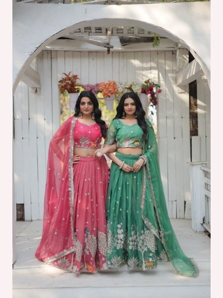 Heavy Sequence And Thread Embroidered work Lehenga Choli  Designer Lehenga Choli