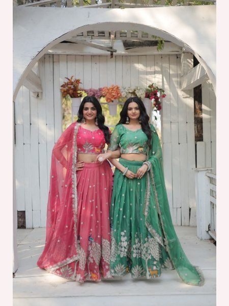 Heavy Sequence And Thread Embroidered work Lehenga Choli  Designer Lehenga Choli
