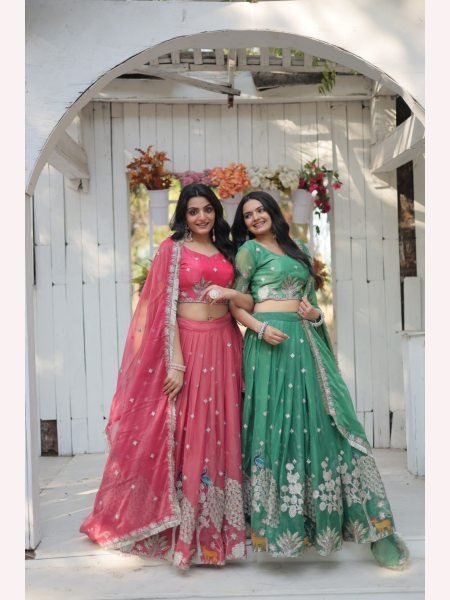 Heavy Sequence And Thread Embroidered work Lehenga Choli  Designer Lehenga Choli