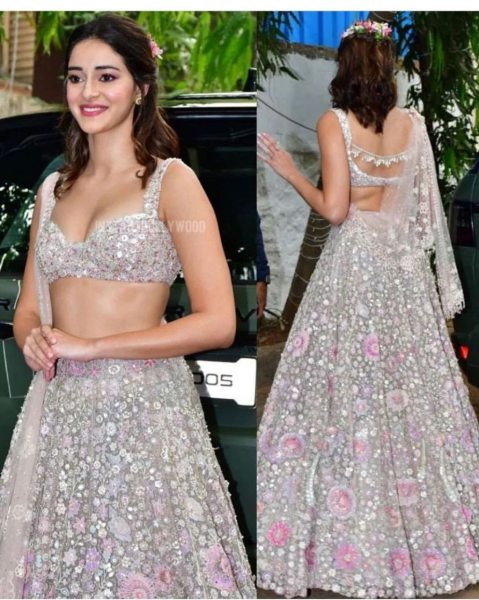 HEAVY SOFT NET  WITH EMBROIDERED SEQUNCE WORK LEHENGA CHOLI Bollywood Lehenga Choli