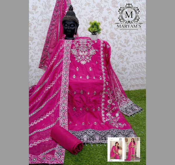  Heavy Soft Organza With Embroidery Work And Real Mirror Work Suits  Embroidery Suits Wholesale