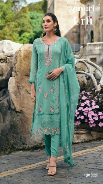 Heavy (soft) organza with fancy embroidery  work with khatali work Suit Collection Churidar Salwar Suits Wholesale