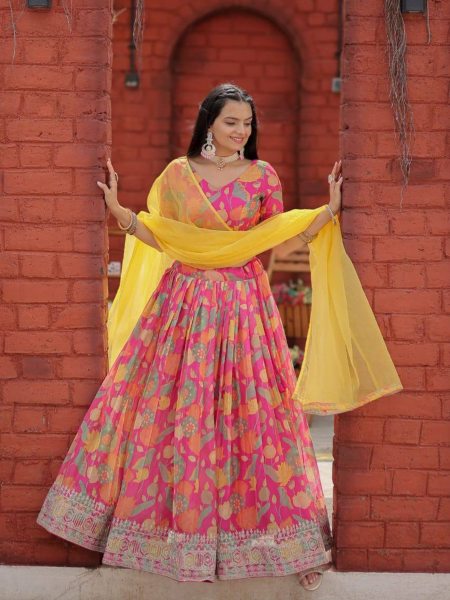 Heavy Viscose Tebby Organza Lehenga Choli Collection  Designer Lehenga Choli