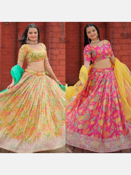 Heavy Viscose Tebby Organza Lehenga Choli Collection  Designer Lehenga Choli