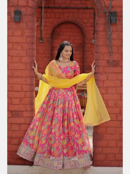 Heavy Viscose Tebby Organza Lehenga Choli Collection  Designer Lehenga Choli