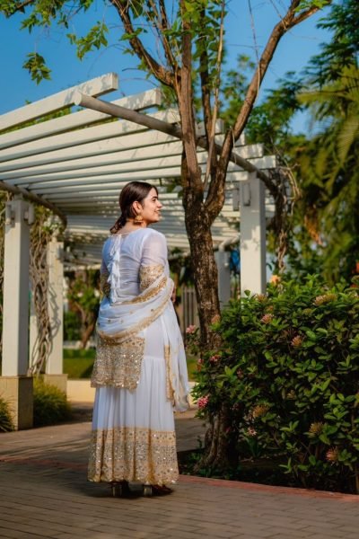 Heavy Wedding Wear Fox Georgette Sharara Suit  Ready To Wear Collection