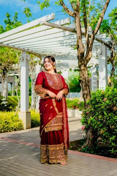 Heavy Wedding Wear Fox Georgette Sharara Suit  Ready To Wear Collection
