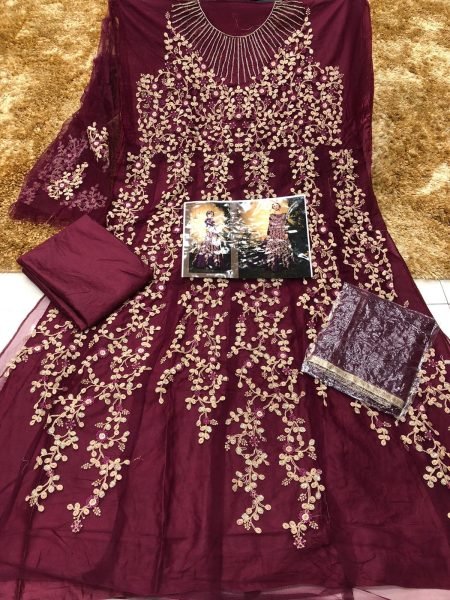 Heavyy Net With Jari Embrodery Long Anarkali Collection in Best Rate Anarakali Gown Wholesale