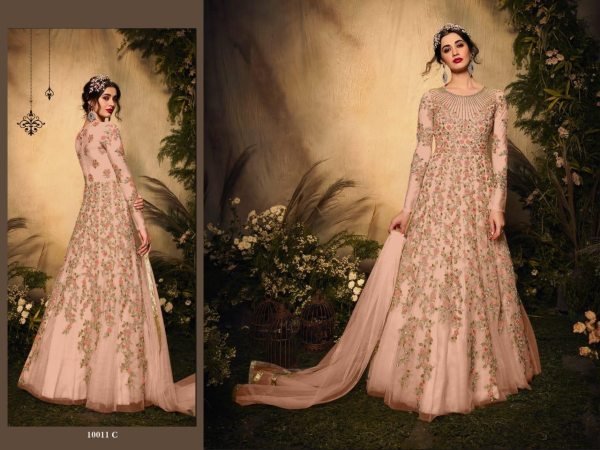 Heavyy Net With Jari Embrodery Long Anarkali Collection in Best Rate Anarakali Gown Wholesale