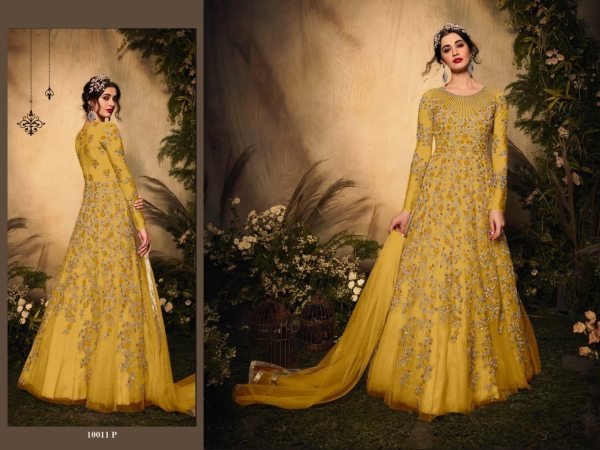 Heavyy Net With Jari Embrodery Long Anarkali Collection in Best Rate Anarakali Gown Wholesale