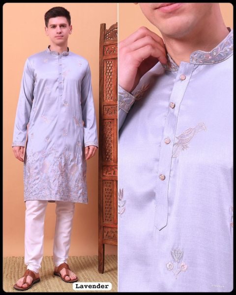 Heritage Luxe Men s Kurta Pyjama Premium Embroidered Silk Set for Celebrationsb Kurta Pajama Wholesale