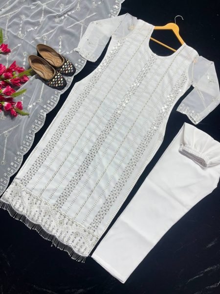 Hevay Faux Georgette Embroidery Work Suits  Ready To Wear Collection