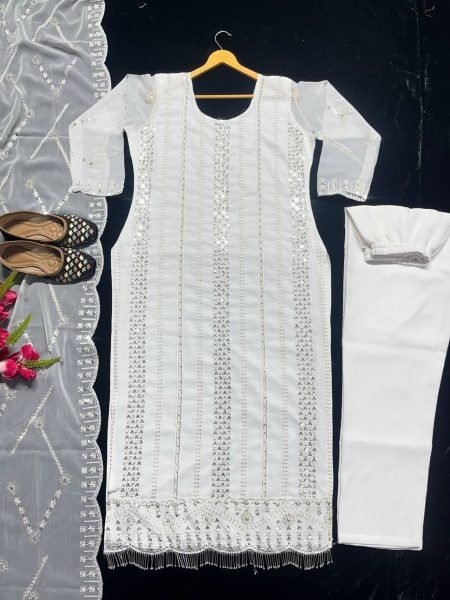 Hevay Faux Georgette Embroidery Work Suits  Ready To Wear Collection