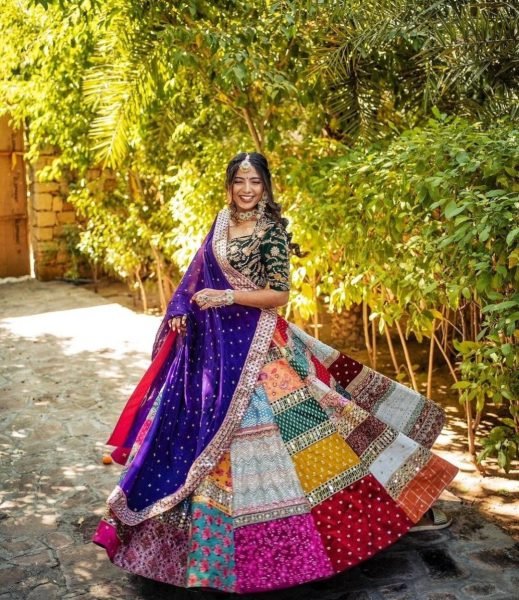 Hevay Muslin Cotton With Embrodery & Mirror Work Navratri Lehenga Collection Navratri Lehnega Choli