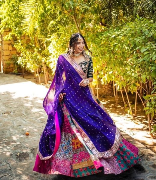Hevay Muslin Cotton With Embrodery & Mirror Work Navratri Lehenga Collection Navratri Lehnega Choli