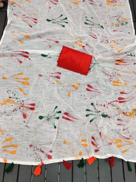 Holi Speical Khaadii lilen Saree  Linen Sarees Wholesale