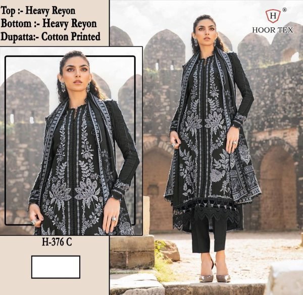 Hoor Tex H 376 Rayon Pakistani Suits Wholesale A to D Set Pakistani Suits Wholesale