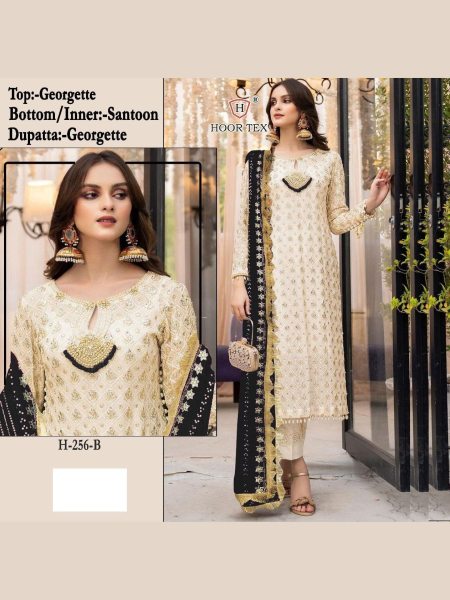 Hoor Tex Hit Design Fox Georgette Pakistani Suits Pakistani Suits Wholesale