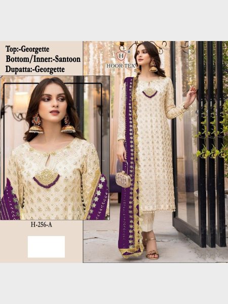 Hoor Tex Hit Design Fox Georgette Pakistani Suits Pakistani Suits Wholesale