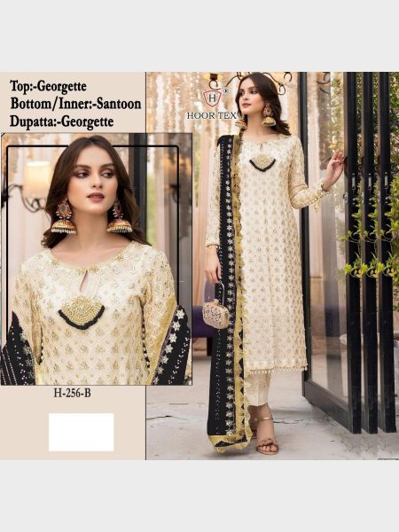 Hoor Tex Hit Design Fox Georgette Pakistani Suits Pakistani Suits Wholesale