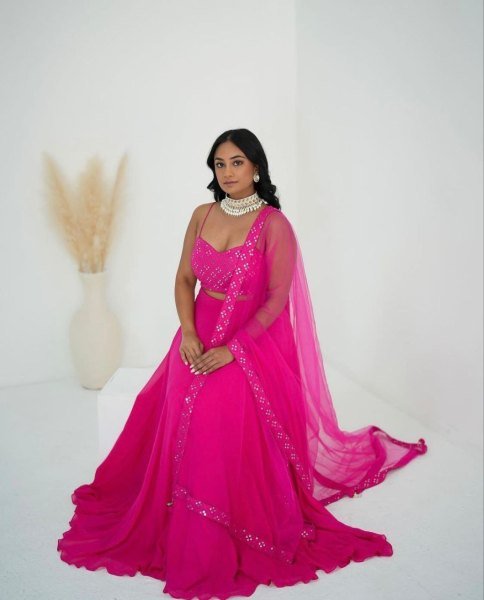 Hot Pink Georgette Beautiful Lehenga Choli Designer Lehenga Choli
