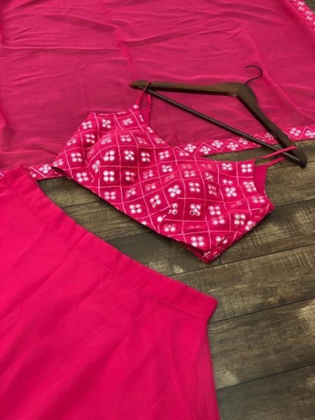 Hot Pink Georgette Beautiful Lehenga Choli Designer Lehenga Choli