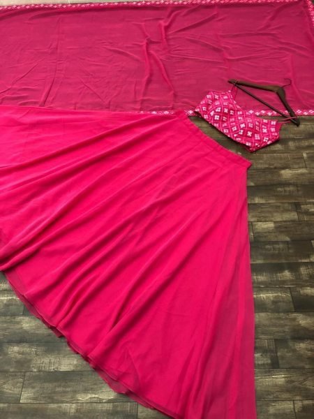 Hot Pink Georgette Beautiful Lehenga Choli Designer Lehenga Choli