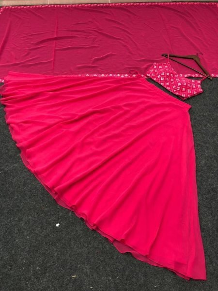 Hot Pink Georgette Beautiful Lehenga Choli Designer Lehenga Choli