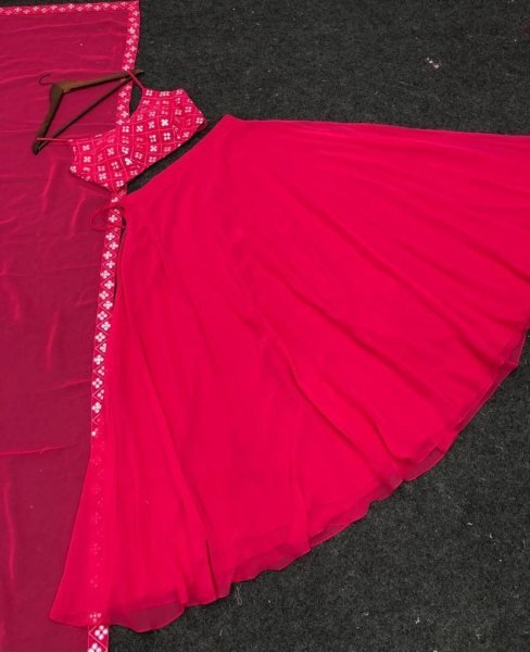 Hot Pink Georgette Beautiful Lehenga Choli Designer Lehenga Choli