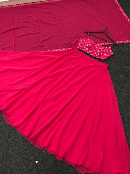 Hot Pink Georgette Beautiful Lehenga Choli Designer Lehenga Choli
