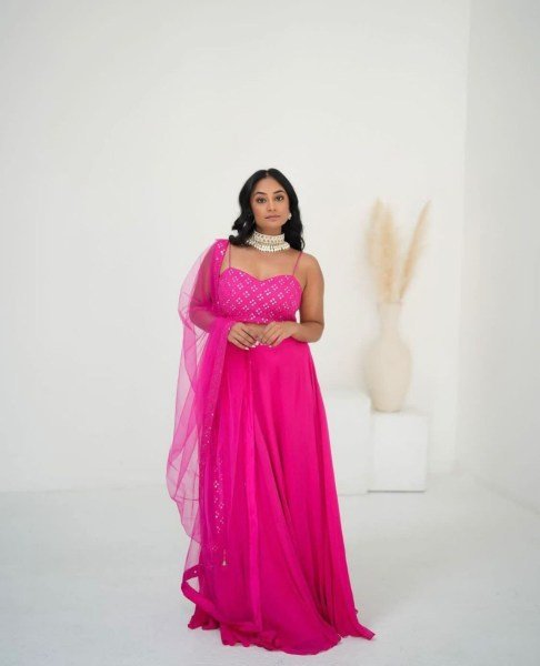 Hot Pink Georgette Beautiful Lehenga Choli Designer Lehenga Choli