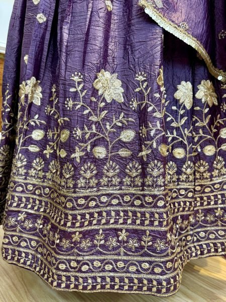 Imperial Purple Crush Silk Lehenga Set with Zari Embroidery Perfect for Festive Nights Designer Lehenga Choli
