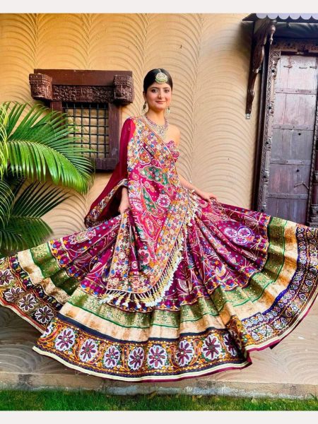 In New Design Heavy Muslin Cotton Navratri lehenga Choli  Navratri Lehnega Choli