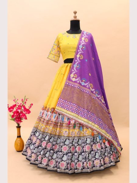 In New Design Navratri Special Chinon Silk Lehenga Choli  Navratri Lehnega Choli