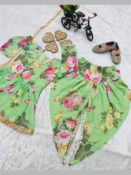 In New Designe Georgette Kids Dhoti Salwar Suits Collection  Girls Wear