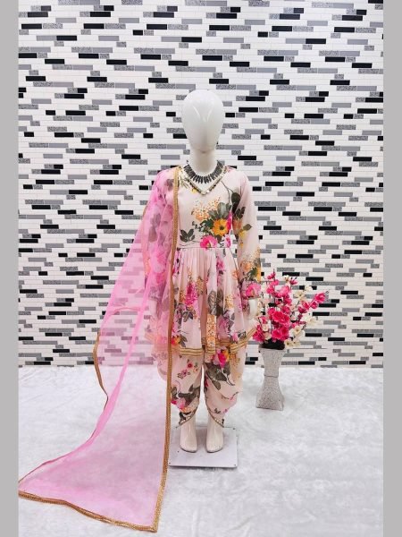 In New Designe Georgette Kids Dhoti Salwar Suits Collection  Girls Wear