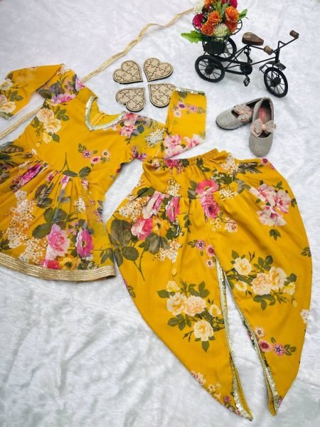 In New Designe Georgette Kids Dhoti Salwar Suits Collection  Girls Wear
