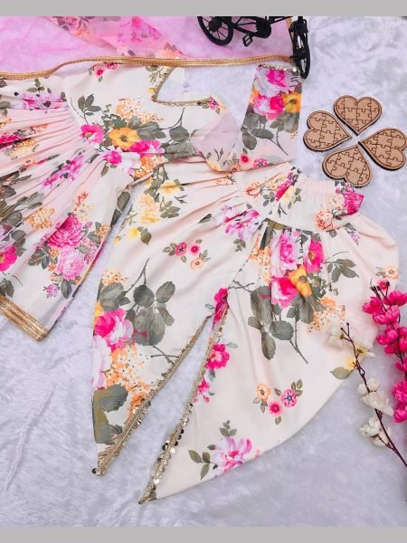 In New Designe Georgette Kids Dhoti Salwar Suits Collection  Girls Wear