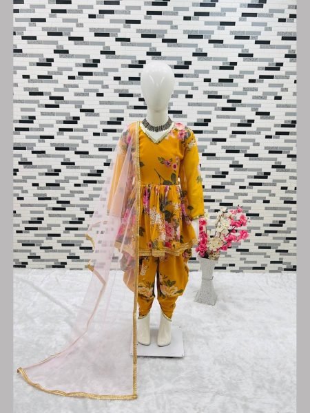 In New Designe Georgette Kids Dhoti Salwar Suits Collection  Girls Wear