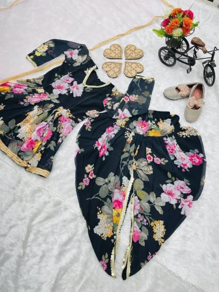 In New Designe Georgette Kids Dhoti Salwar Suits Collection  Girls Wear