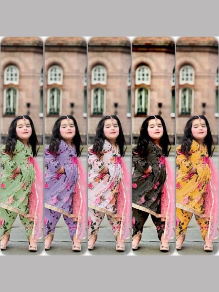 In New Designe Georgette Kids Dhoti Salwar Suits Collection  Girls Wear