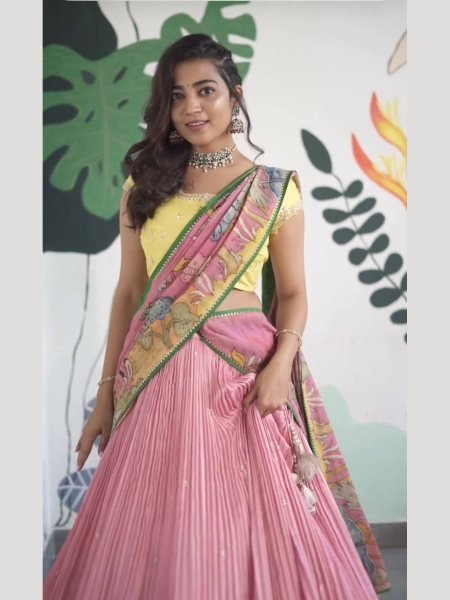 In Wholesale Rate Chinon Embroidery Work Kalamkari Lehenga Choli Designer Lehenga Choli